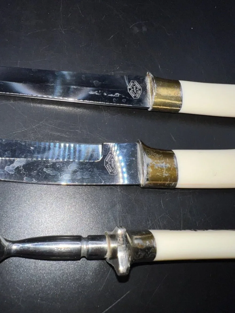 Vintage Masterpiece Japan Stainless Steel Carving Knife Fork Set MCM Royal Brand